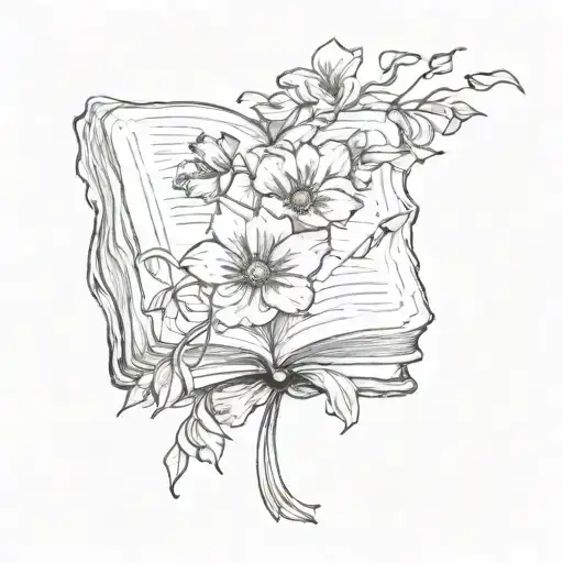 Book With Flowers Coming Out Of The Pages