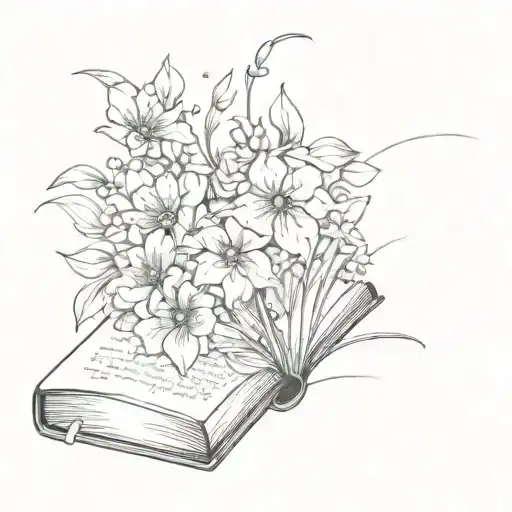 Book With Flowers Coming Out Of The Pages