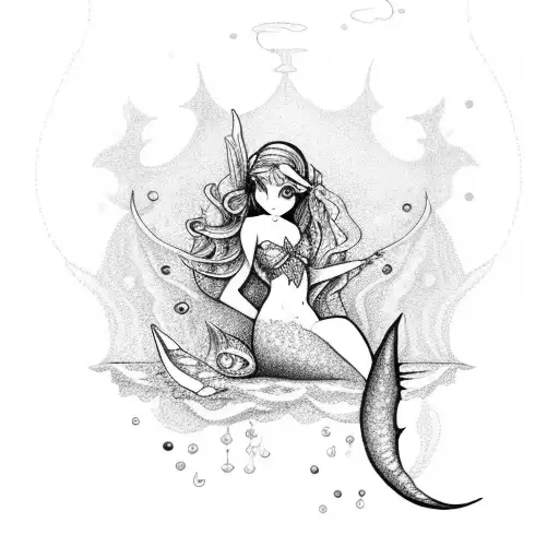 Fairy Mermaid Key Stars Pearls