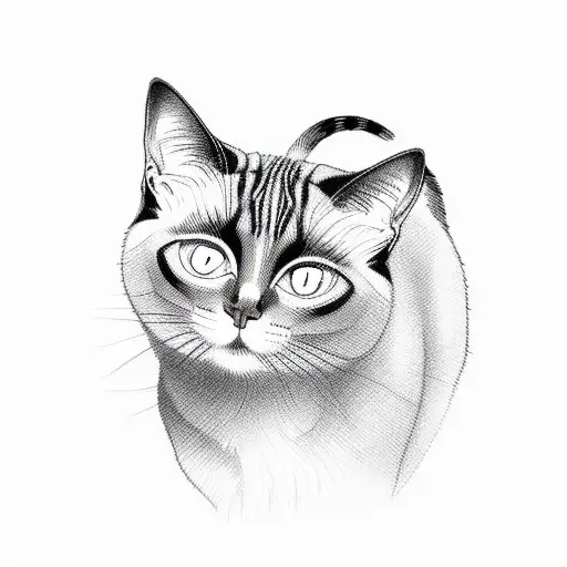 Siamese Cat Beside Stripped Tabby Cat