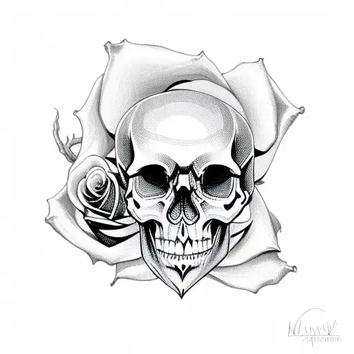 Skull With Rose