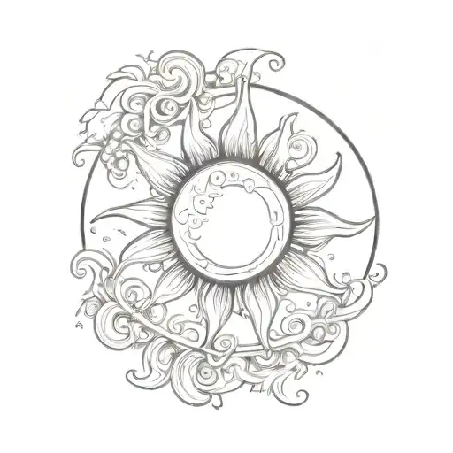 A Sun Made With Smoke Forming The Shape