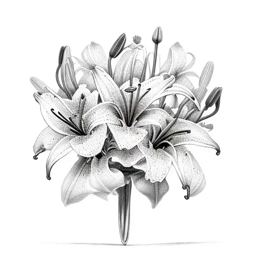 Bouquet Of One Lily And One Camomile