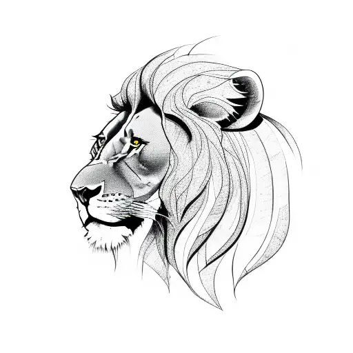 Lion Created From Roots