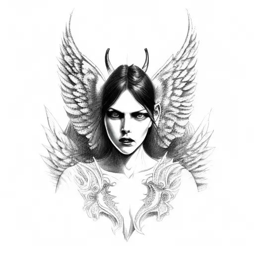 Woman Demon And Angel At The Same Time