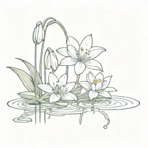 Snowdrop And Water Lily