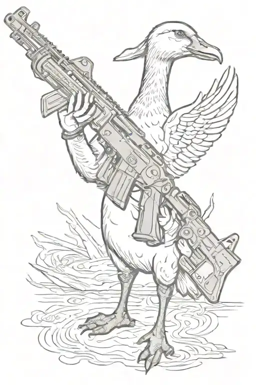 Goose Holding An Ak47