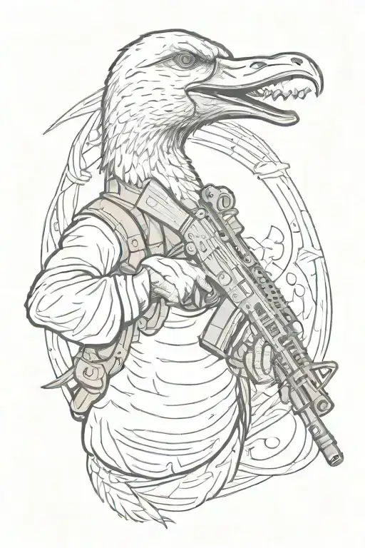 Goose Holding An Ak47