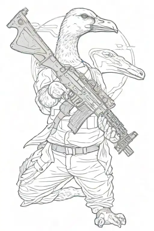 Goose Holding An Ak47