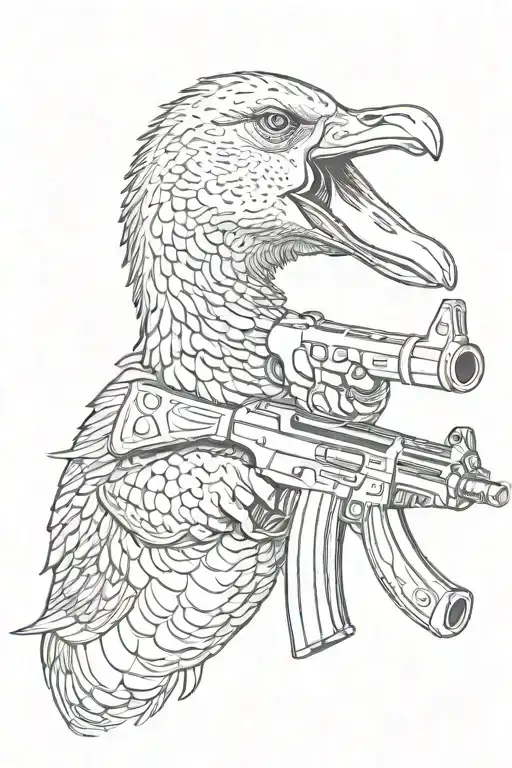 Goose Holding An Ak47