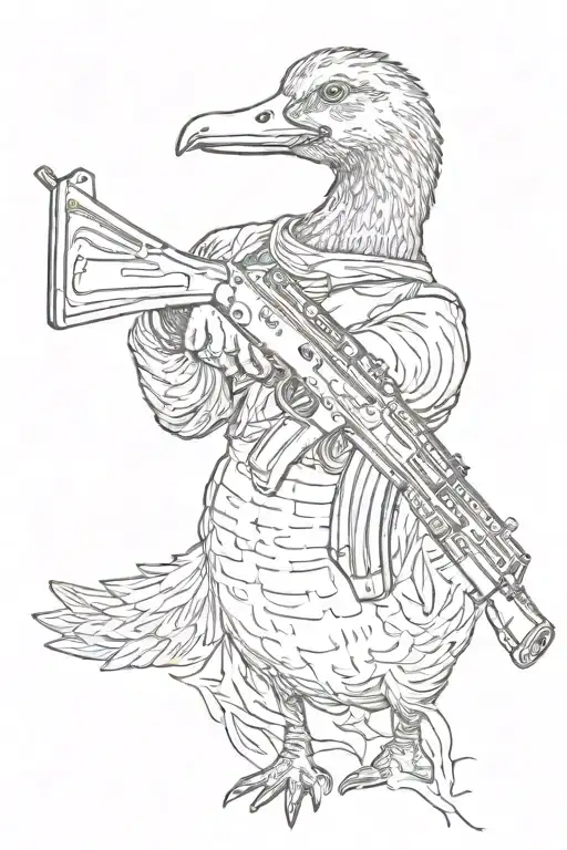 Goose Holding An Ak47