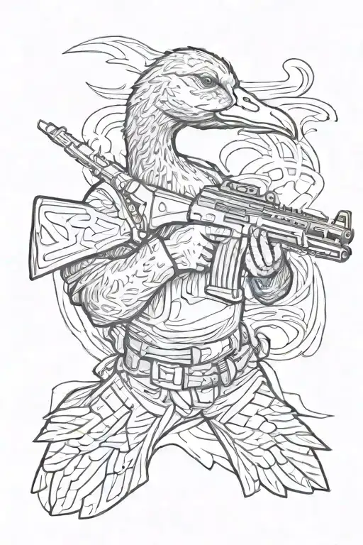 Goose Holding An Ak47