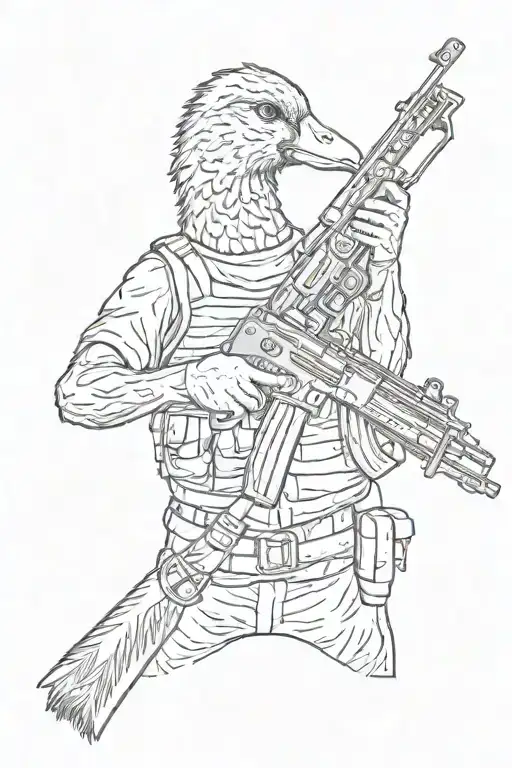 Goose Holding An Ak47