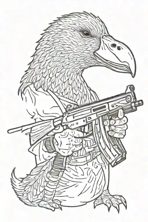 Goose Holding An Ak47