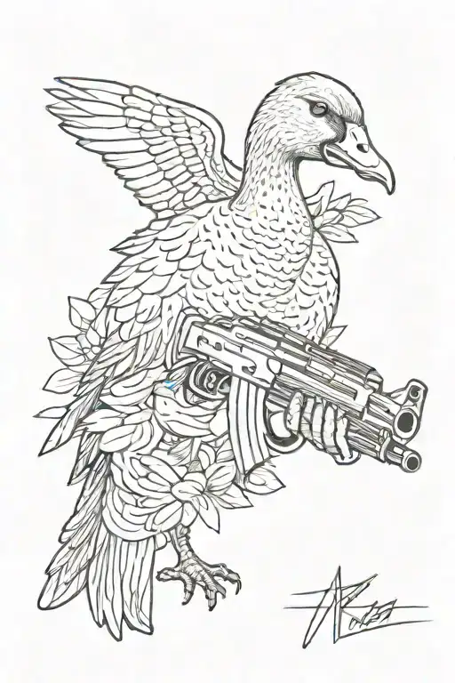 Goose Holding An Ak47