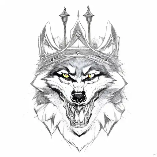 Werewolf Wearing A Crown Holding A Sword And Servered Head