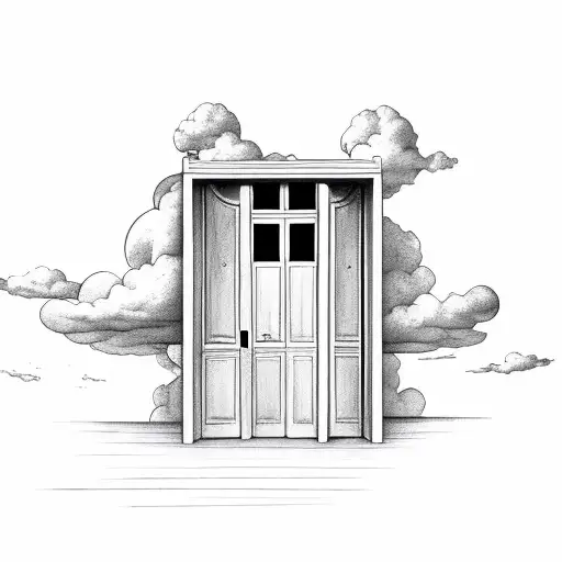 Heaven Door With Cloud All Over It