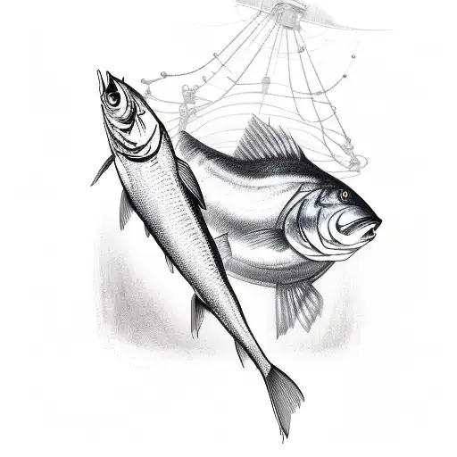 Fisher Man Pulling Huge Fish