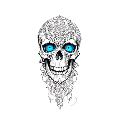 A Skull With Blue Eyes
