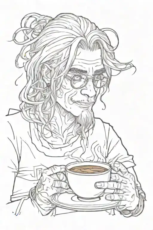 Ozzy Tired Drinking Coffee