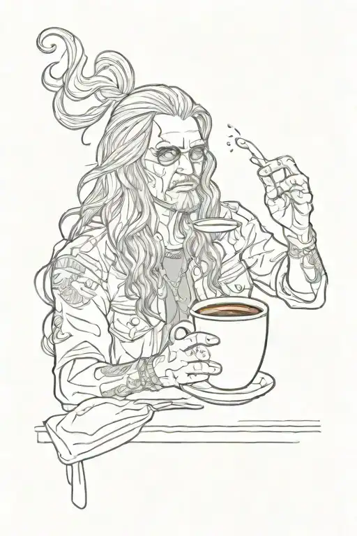 Ozzy Tired Drinking Coffee