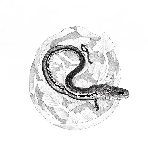 All Black Plants With A Snake Running Through It