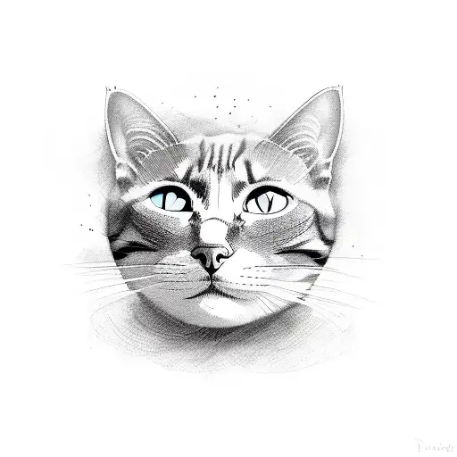 A Cat Playing A Sport In Sketch Style