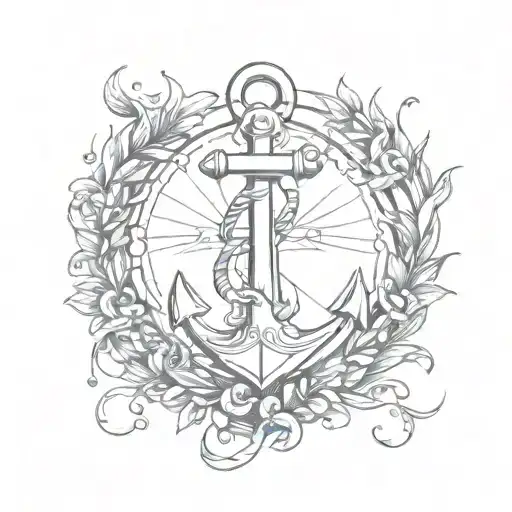Anchor With A Band Logo Merged