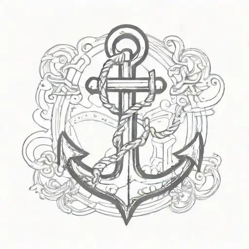 Anchor With A Band Logo Merged Together Representing The Client's