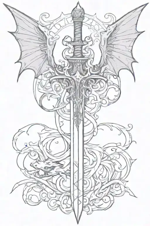 Sword With Dragon Wings