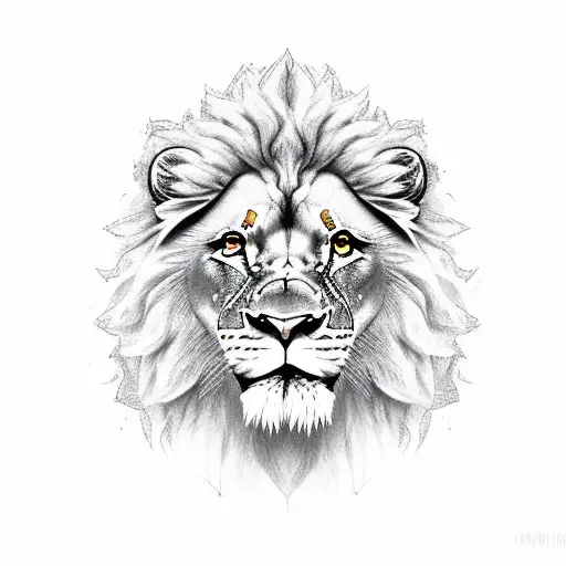 The Name Adham Along With The Face Of A Ferocious Lion