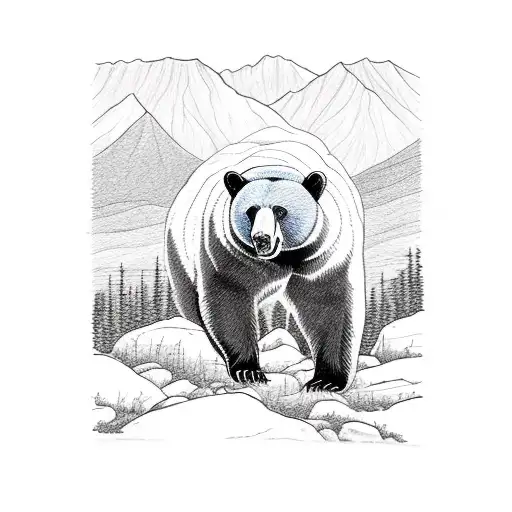 Black Bear In Front Of The Shenandoah Mountains