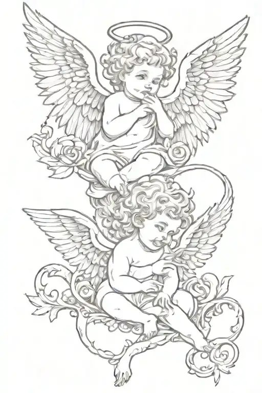 Angel And Devil Cherub