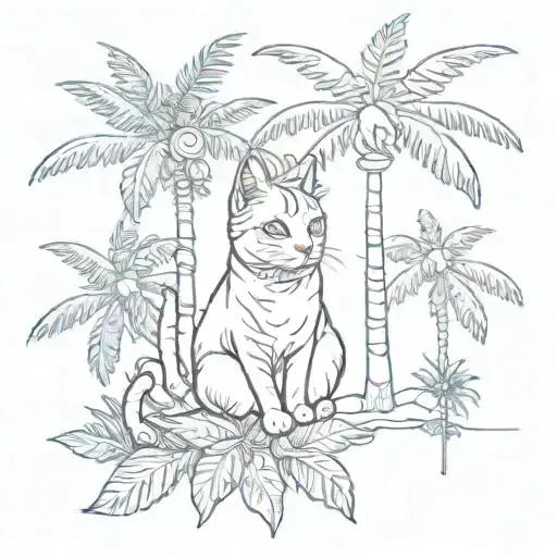 Cat And Palmtree