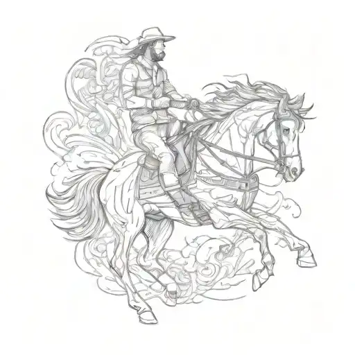 A Man Riding A Horse