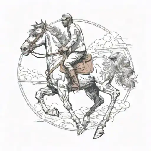 A Man Riding A Horse