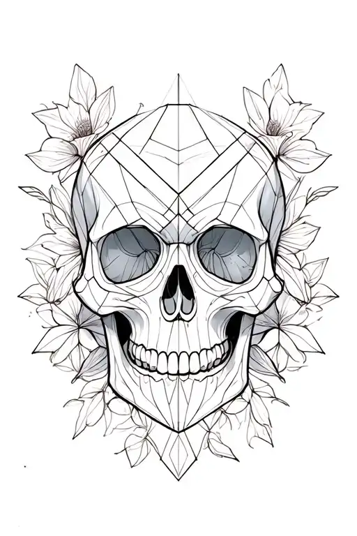 Skull Fleur Geometric Form