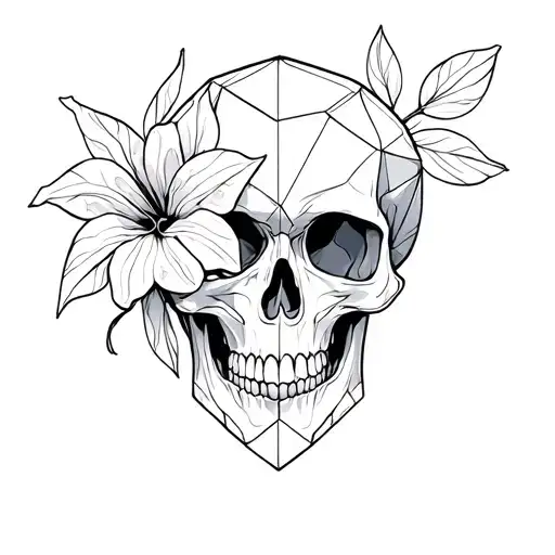 Skull Fleur Geometric Form