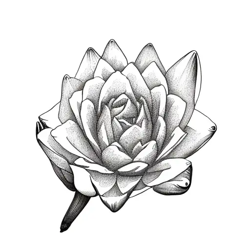 Puerto Rican Flag With A Daffodil Rose And Water Lily