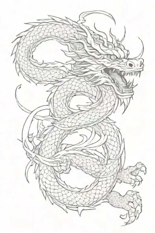 Japan Dragon With Katana
