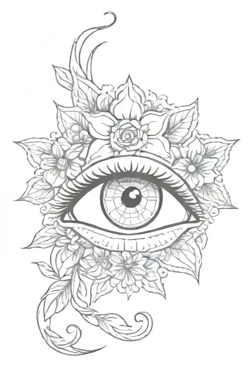 Azeala Flowers With Money And An Eye With A Symbol Of Success Inside The Eye