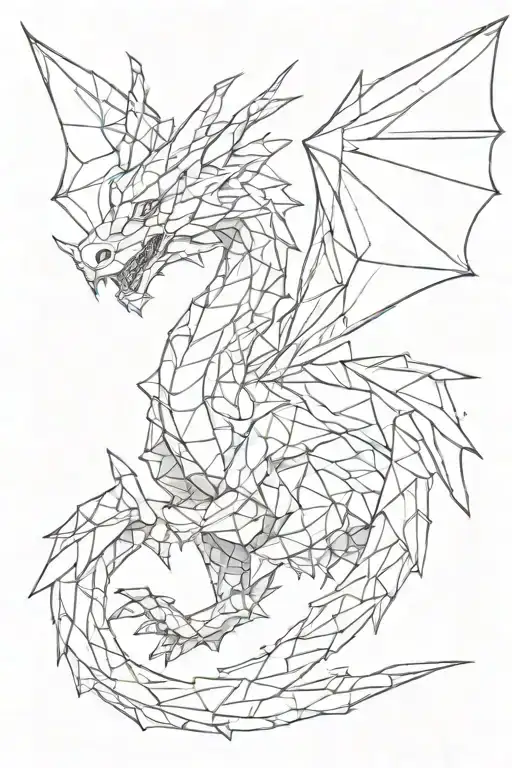 Simplistic Origami Dragon With Outstretched Wings