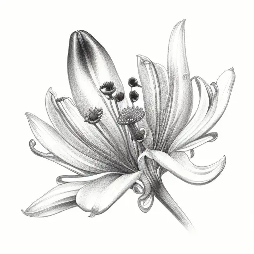 Bouquet Of A Lily And A Chamomile