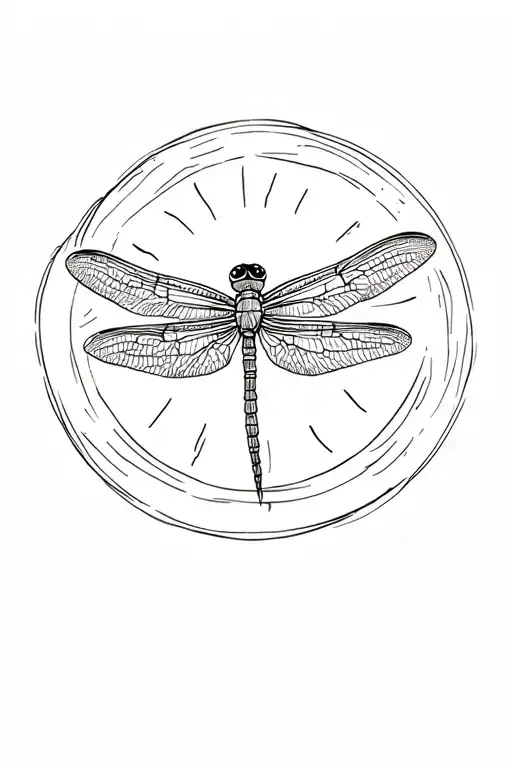 A Dragonfly Flying Towards The Sun With