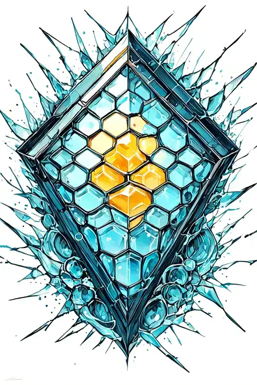 Broken Glass And Hive Pattern