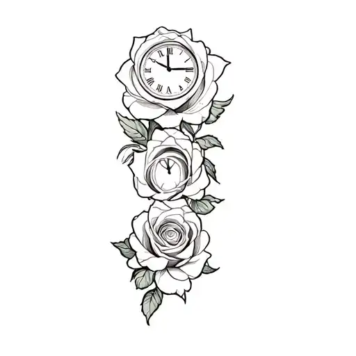 A Clock And Roses