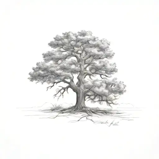 Southern Live Oak Into Evergreen Tree