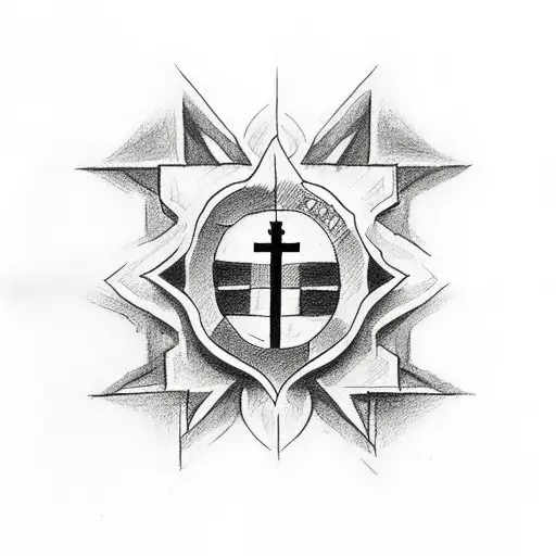 Croatia Tattoo With A Christian Cross