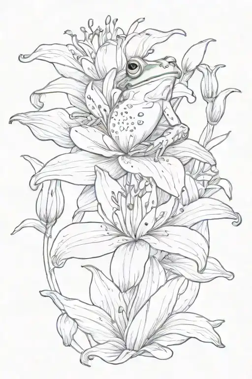 Frog And Stargazer Lily