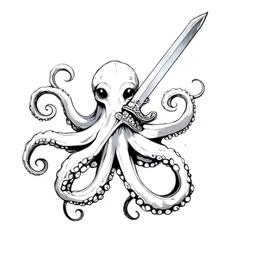 Octopus Holding Sword